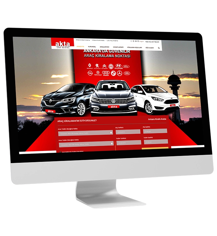 web tasarım örnek çalışma aktarentacar.com