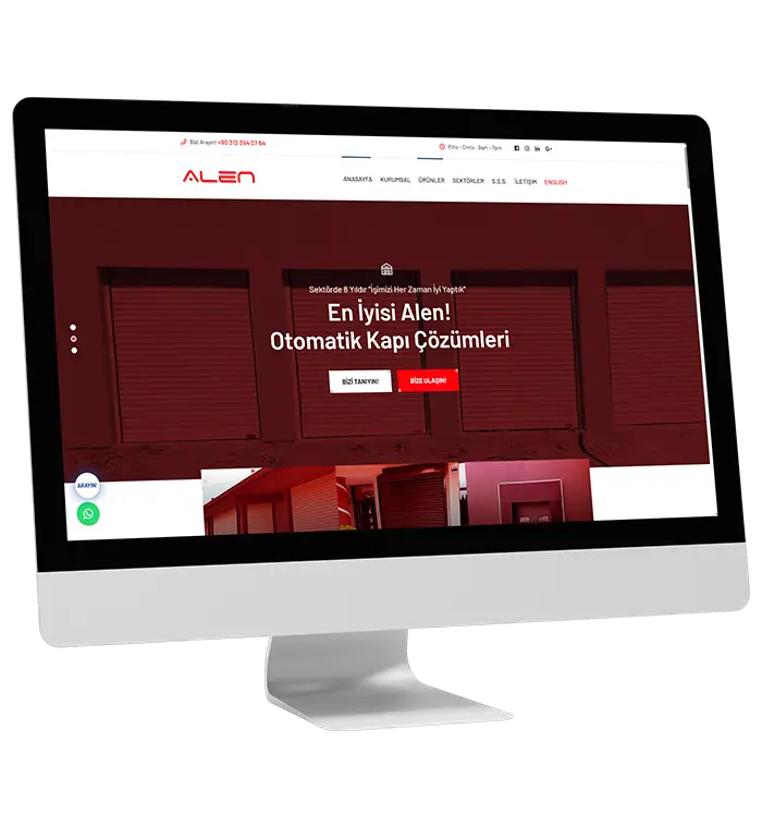 web tasarım örnek çalışma alendoor.com.tr