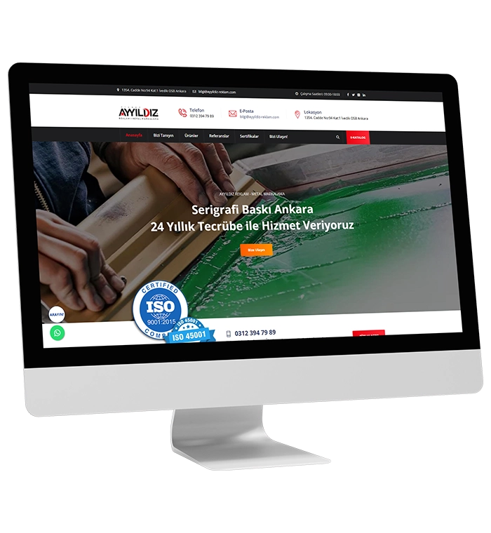 web tasarım örnek çalışma ayyildizserigrafi.com