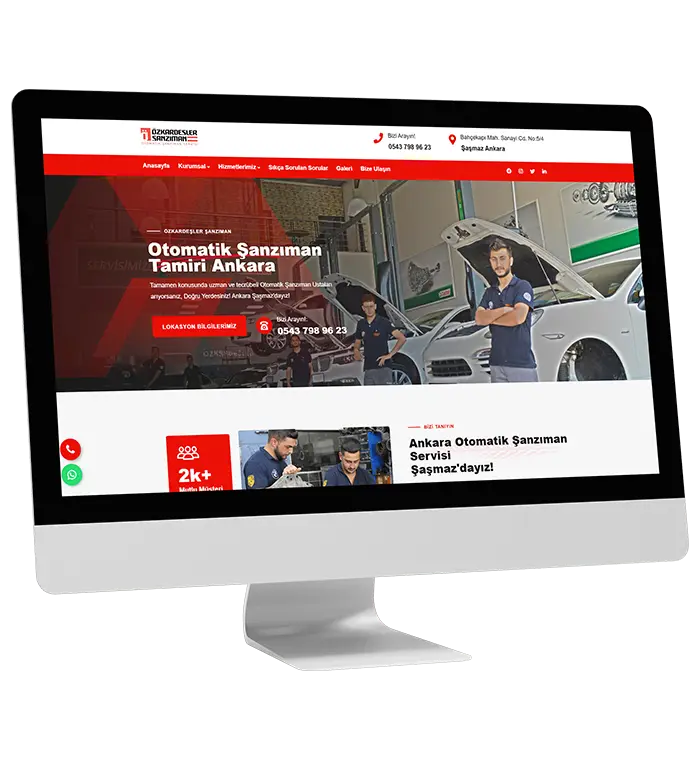 web tasarım örnek çalışma otomatiksanzimanservisi.com